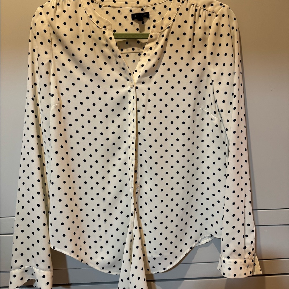 Talbots White Button Down Blouse with Peter Pan Collar